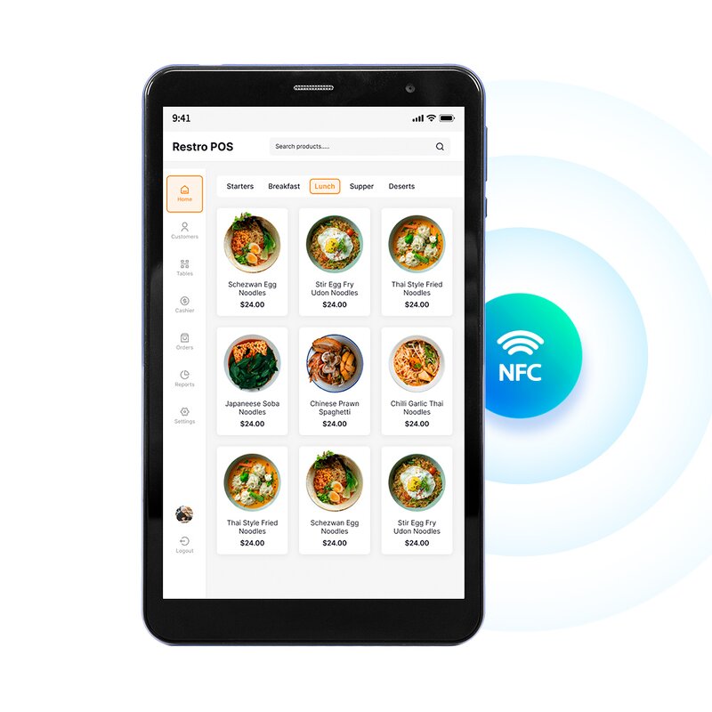 Menu Tablet Supplier - OEM Custom 8 Inch 4g Android with Front NFC Reader