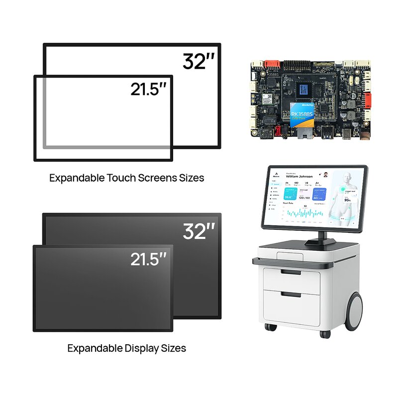 Open Frame Touch PC Factory - OEM ODM 21 Inch AI NPU 6 TOPS RK3588 Board