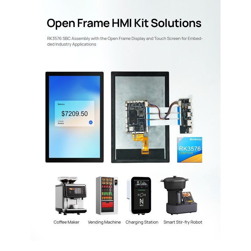 Digital Signage Supplier - OEM RK3576 SBC Open Frame Panel PC Linux HMI Kits