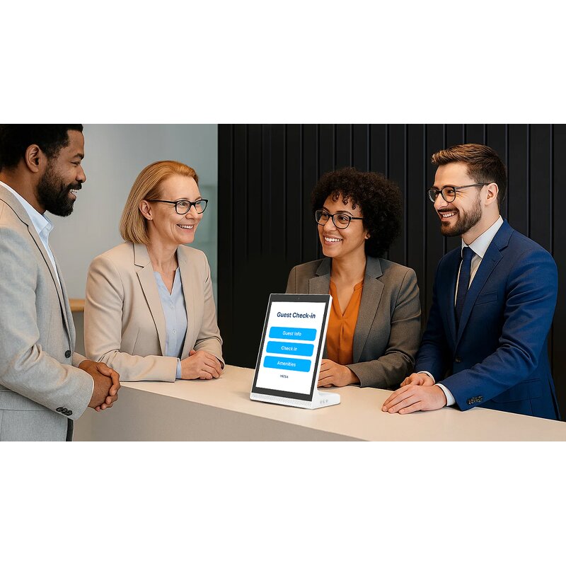 Digital Display Tablet Factory - OEM Countertop L Shape IPS No Battery Android Advertising