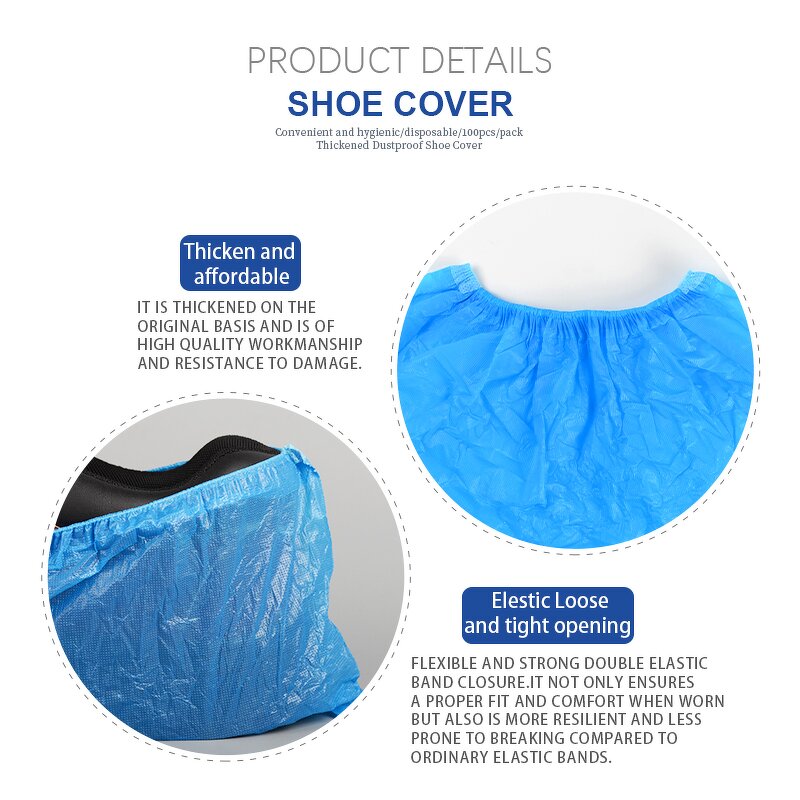 Disposable Shoe Cover Factory - OEM/ODM CPE Boot Cover Snap Closure Composite Toe