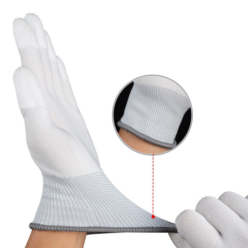 PU Fingertip Coated Gloves Manufacturer - Wholesale White Nylon Knitted Top Fit General