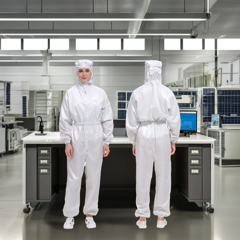 ESD Cleanroom Coverall Supplier - OEM/ODM Integrity with Elastic Hood and Wrists