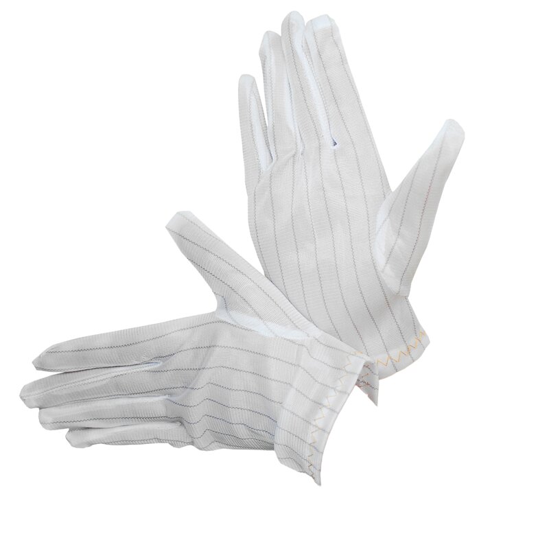 Antistatic Conductive Gloves Supplier - OEM/ODM Carbon Fiber ESD Polyester Stripes Protective