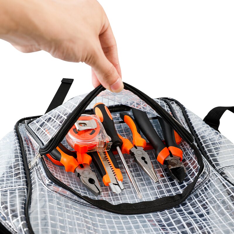 Anti-Static PVC Backpack Factory - OEM/ODM Grid Cleanroom Engineer Transparent Backpack Bag
