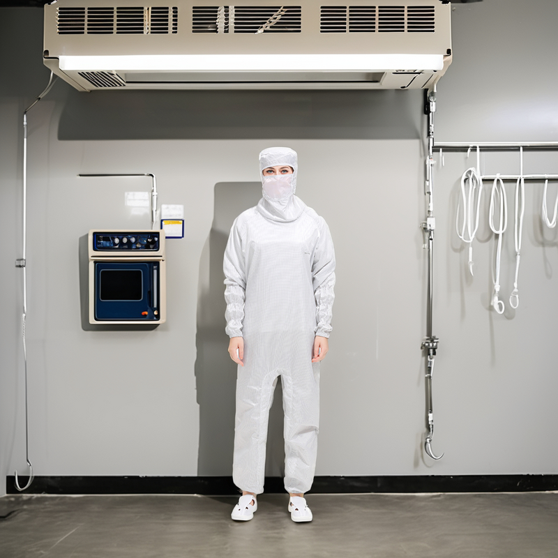 Lint-Free Coverall Manufacturer - OEM/ODM Reusable Cleanroom with Hood for Food Industry