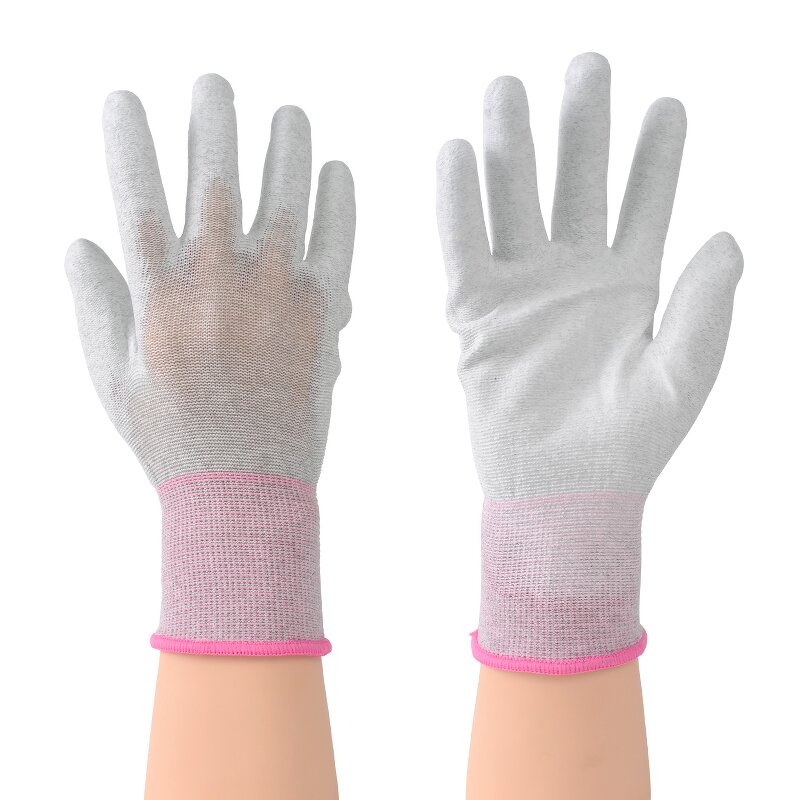 Industrial ESD Gloves Factory - OEM/ODM Pu Coated White Carbon Fiber Nylon Gloves