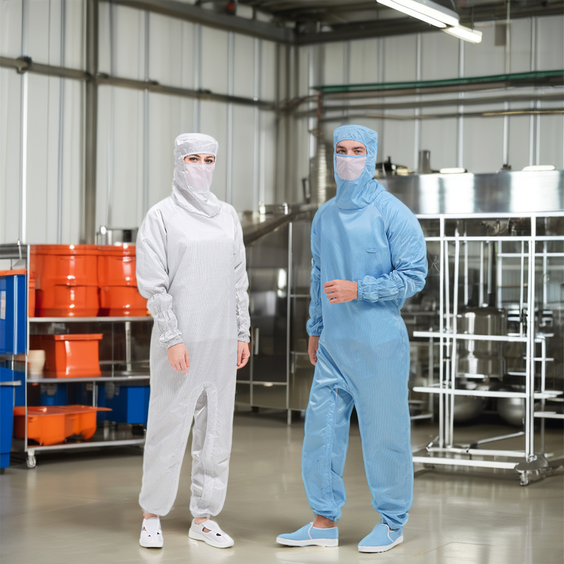 Lint-Free Coverall Manufacturer - OEM/ODM Reusable Cleanroom with Hood for Food Industry