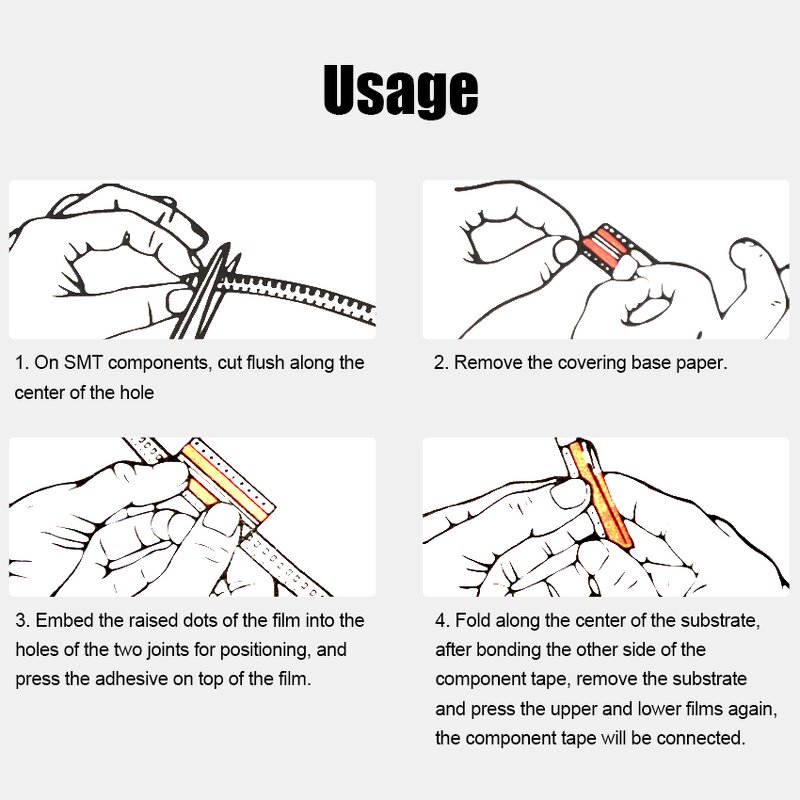 Splice Tape Factory - OEM/ODM 8mm Double Face Yellow Carrier SMT SMD Abrasive Belt