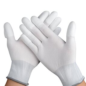PU Fingertip Coated Gloves Manufacturer - Wholesale White Nylon Knitted Top Fit General