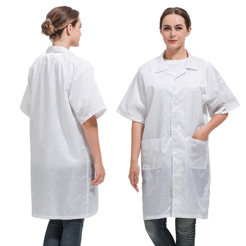 ESD Smock Lab Coat Factory - OEM/ODM Short Sleeve Anti-Static Washable Laboratory