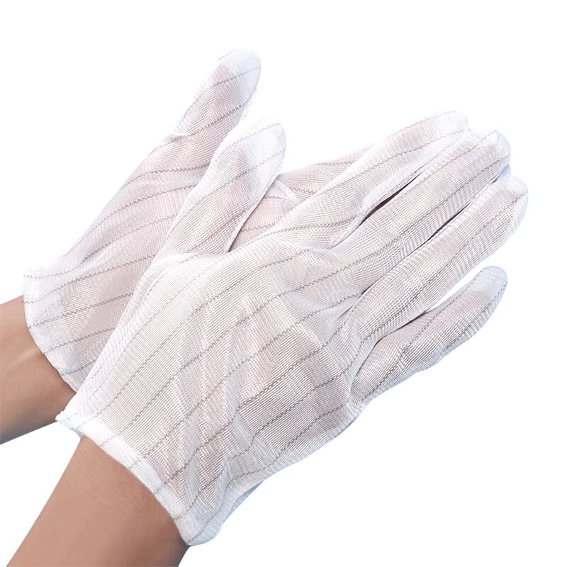Antistatic Conductive Gloves Supplier - OEM/ODM Carbon Fiber ESD Polyester Stripes Protective