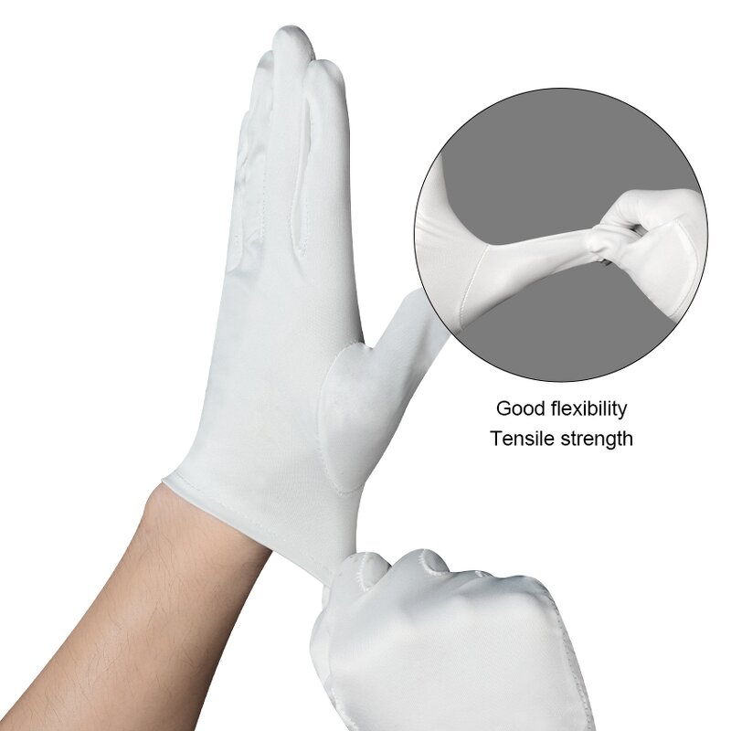 Marching Band Gloves Supplier - OEM/ODM Microfiber Polyester Premium White Ceremonial