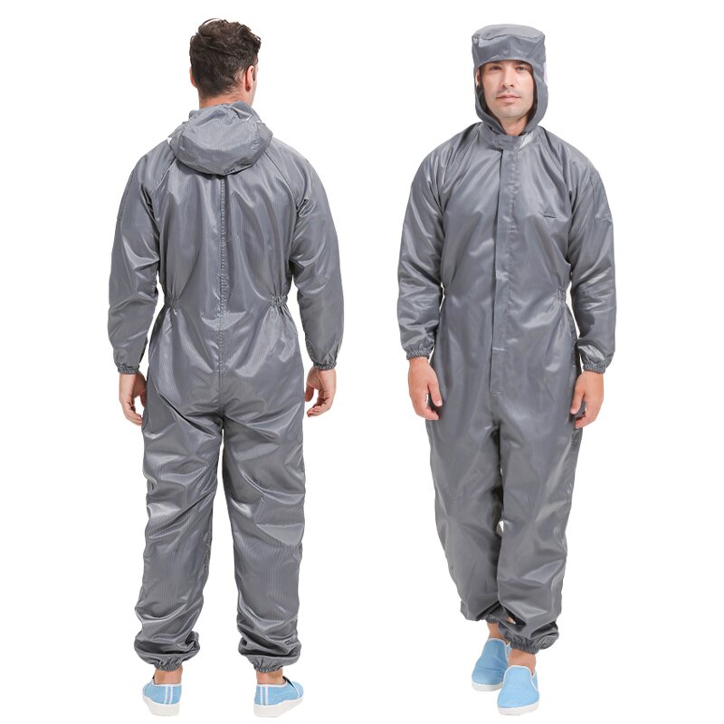 ESD Coveralls with Hood Supplier - OEM/ODM Anti-Static Stripe Cleanroom Safety Clothing