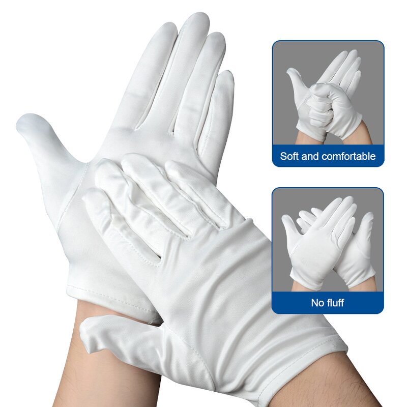Marching Band Gloves Supplier - OEM/ODM Microfiber Polyester Premium White Ceremonial