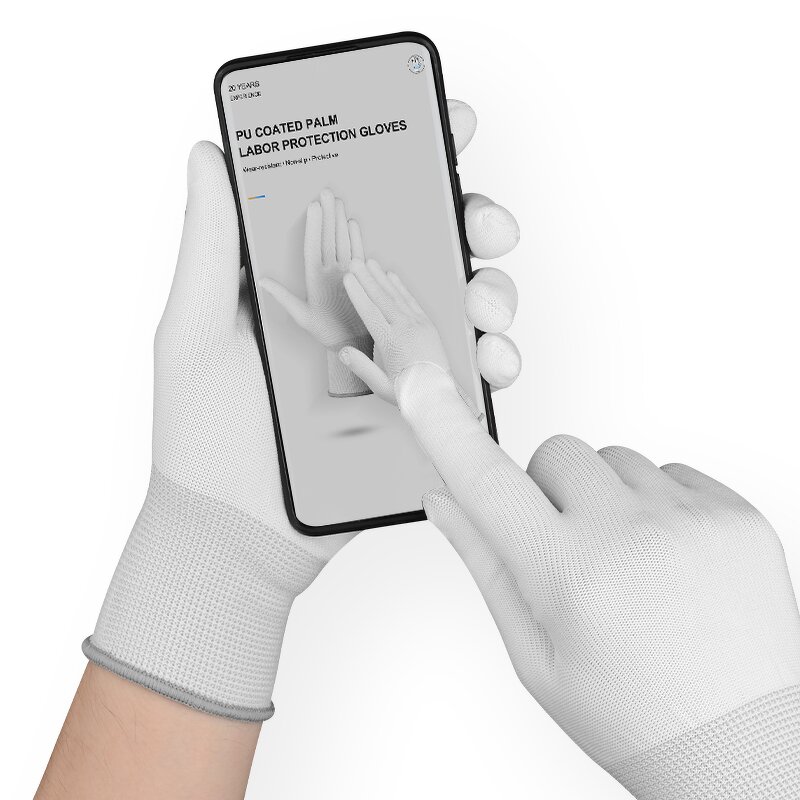 White PU Palm Gloves Manufacturer - OEM/ODM High Quality 13 Gauge Nylon Coating Industry
