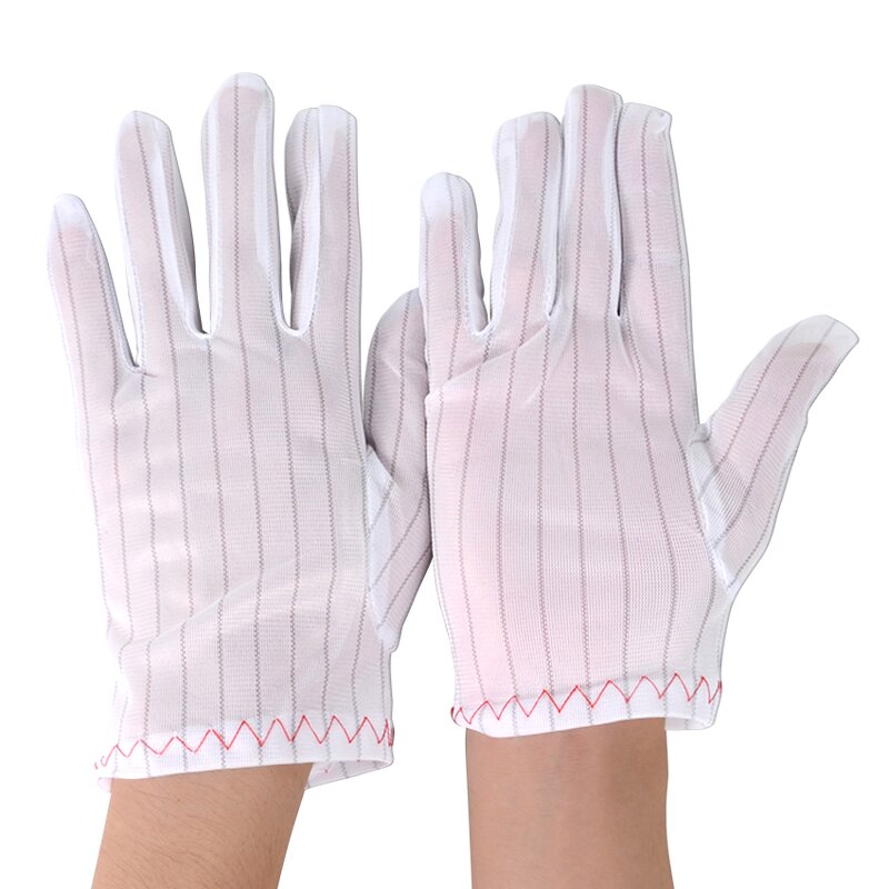 Antistatic Conductive Gloves Supplier - OEM/ODM Carbon Fiber ESD Polyester Stripes Protective