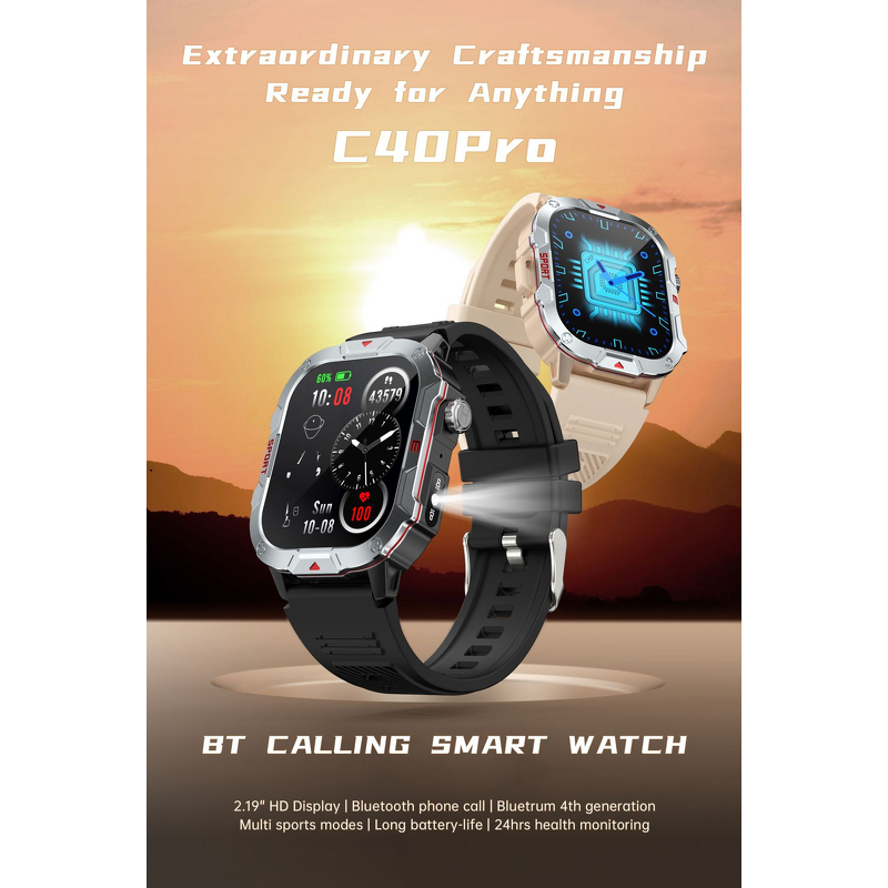 Smart Outdoor Sport Watch Manufacturer - OEM/ODM GAOKE C40 Pro Android Square BT Call