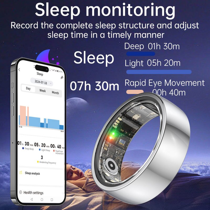 Smart Ring with Blood Oxygen Factory - OEM/ODM GAOKE R1000 Heart Rate Sleep Monitoring