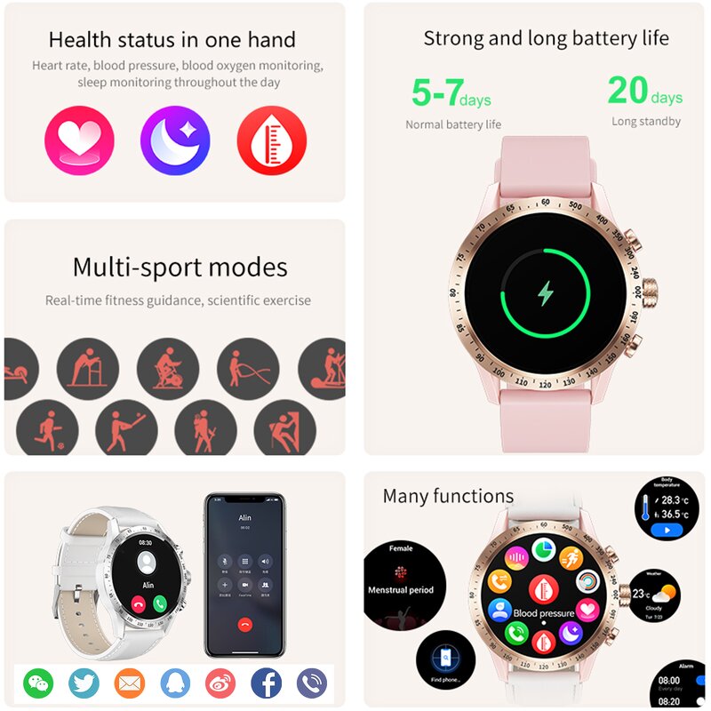 Smartwatch for Women Supplier - OEM/ODM GAOKE Ht20 Fitness Programmable Waterproof Relogio