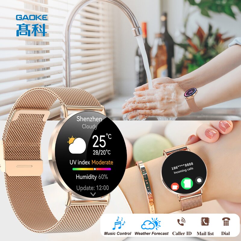 Ultra Thin Smart Watch Factory - OEM/ODM GAOKE Newest Lady AMOLED Blood Oxygen Sport
