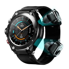 Smart Watch with Earbuds Manufacturer - OEM/ODM GAOKE Waterproof T92 2 in 1 Round