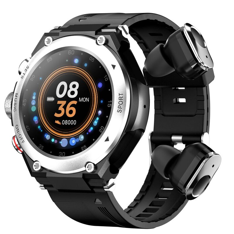 Smart Watch with Earbuds Manufacturer - OEM/ODM GAOKE Waterproof T92 2 in 1 Round