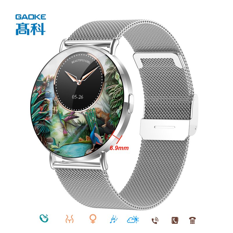 Ultra Thin Smart Watch Factory - OEM/ODM GAOKE Newest Lady AMOLED Blood Oxygen Sport