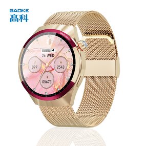 Luxury Smart Watch Set Factory - OEM/ODM GAOKE New Sk6MINI Golden Silicone 3 En 1
