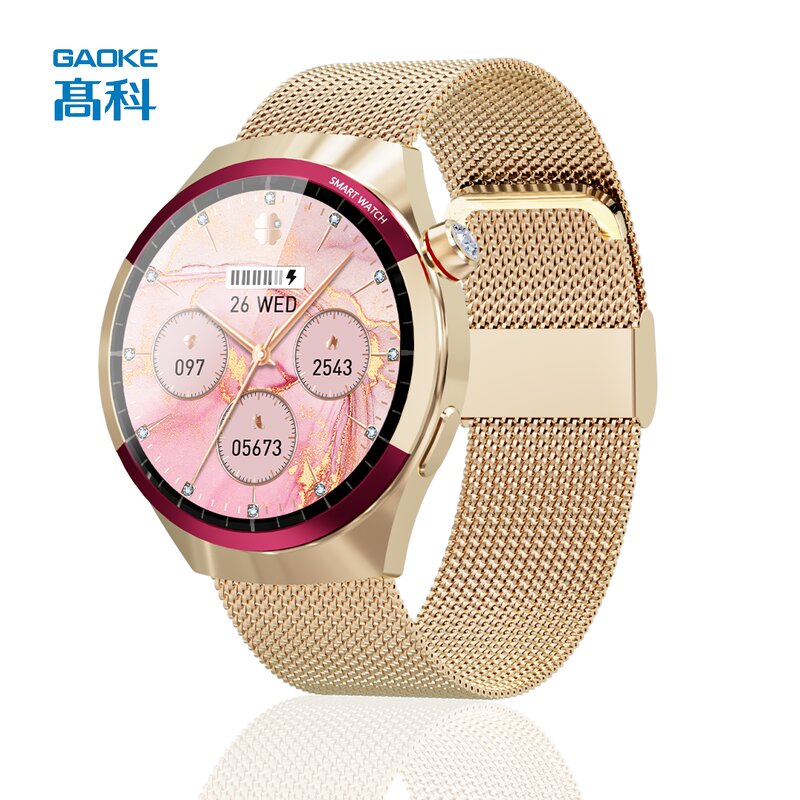 Luxury Smart Watch Set Factory - OEM/ODM GAOKE New Sk6MINI Golden Silicone 3 En 1