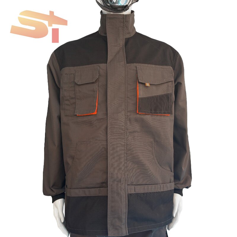 Workwear Set Factory - OEM High-End Custom Men Long Sleeved Poly-Cotton Coveralls