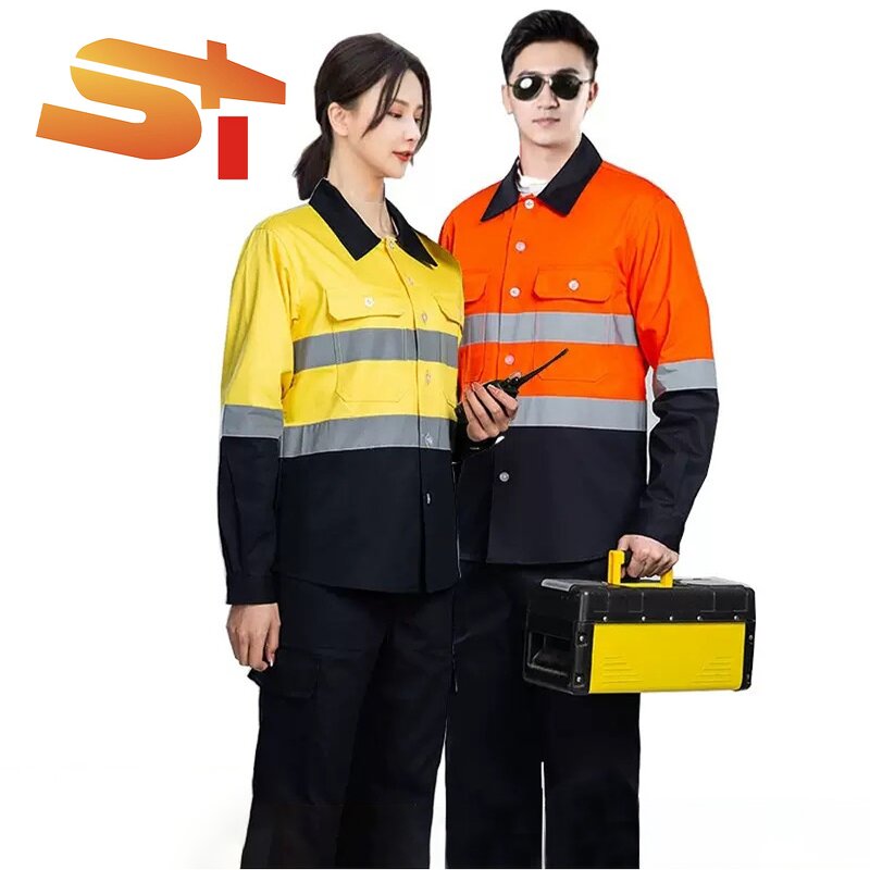 Safety Shirt Factory - OEM SIKE Reflective Strip Long-Sleeved Mining Construction ANSI