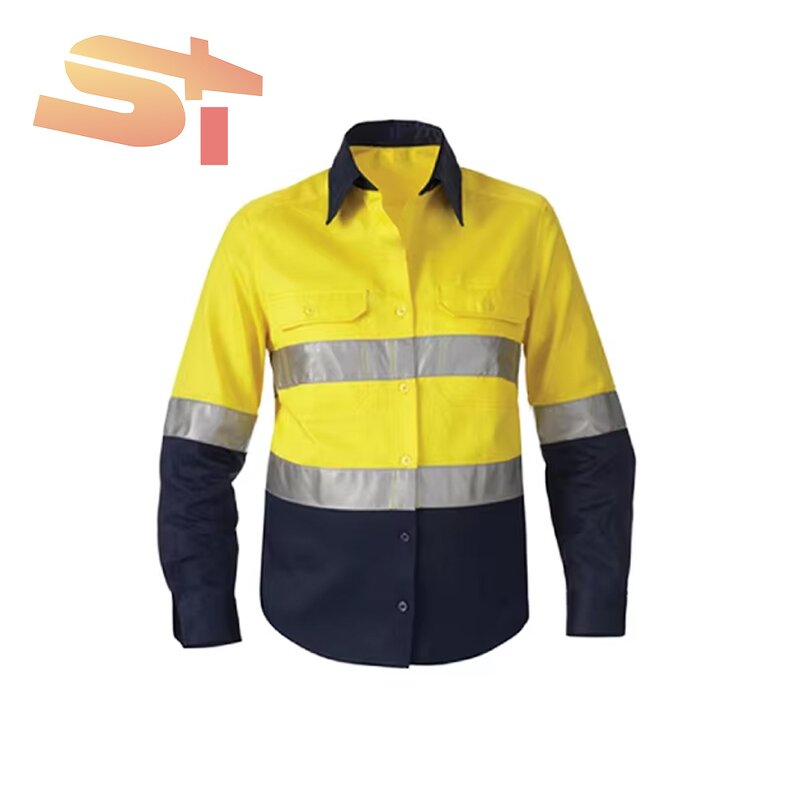 Safety Shirt Factory - OEM SIKE Reflective Strip Long-Sleeved Mining Construction ANSI
