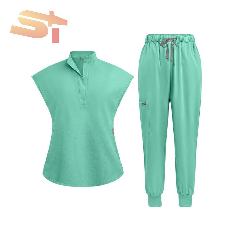 Nurse Scrubs Manufacturer - OEM Sike Comfortable Nursing Uniforms Women Scrub Set Unisex