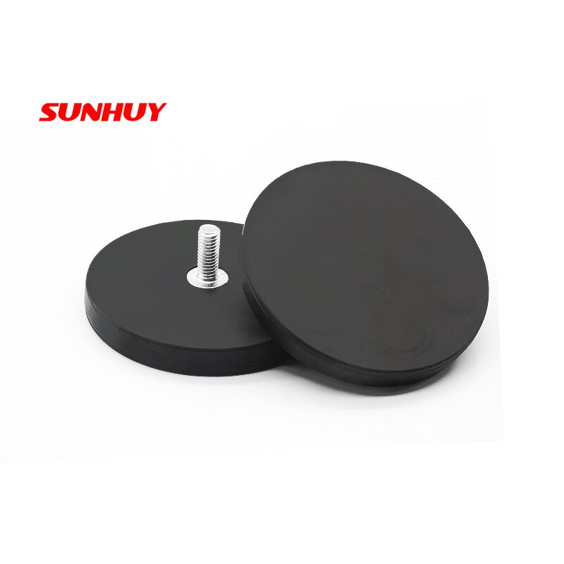 Rubberized Pot Magnet Factory - D88 88mm M8 Thread with Silicon Pad