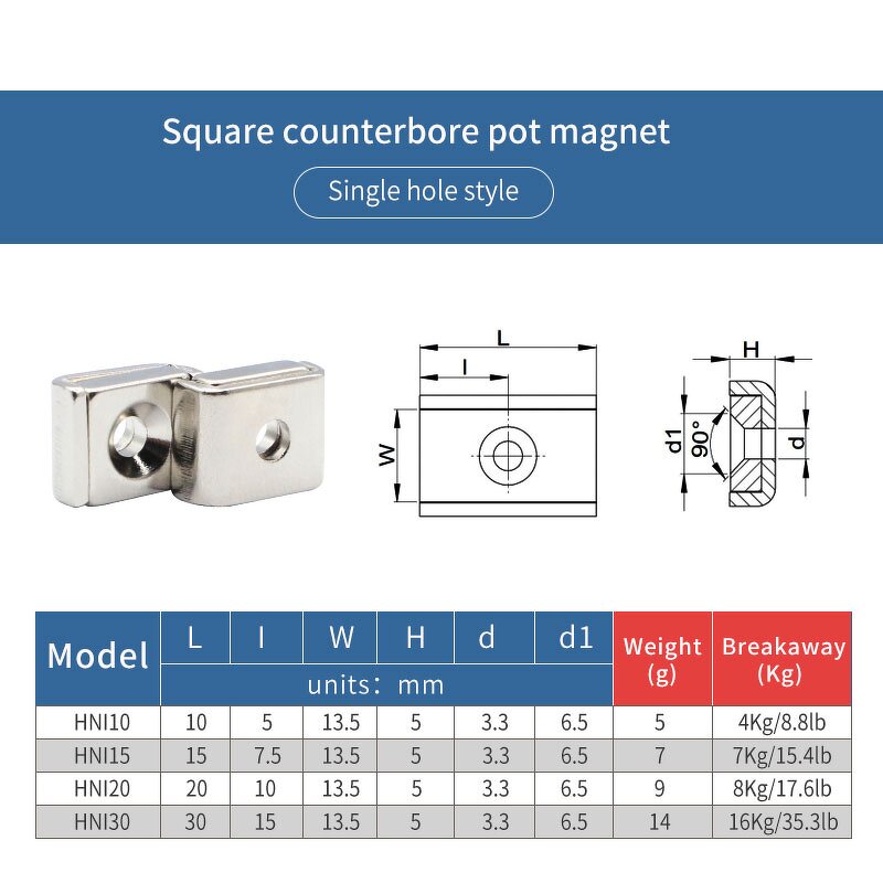 Strong Rectangular Magnets Supplier - 30 kg 60 X 13.5 X 5 mm Countersunk