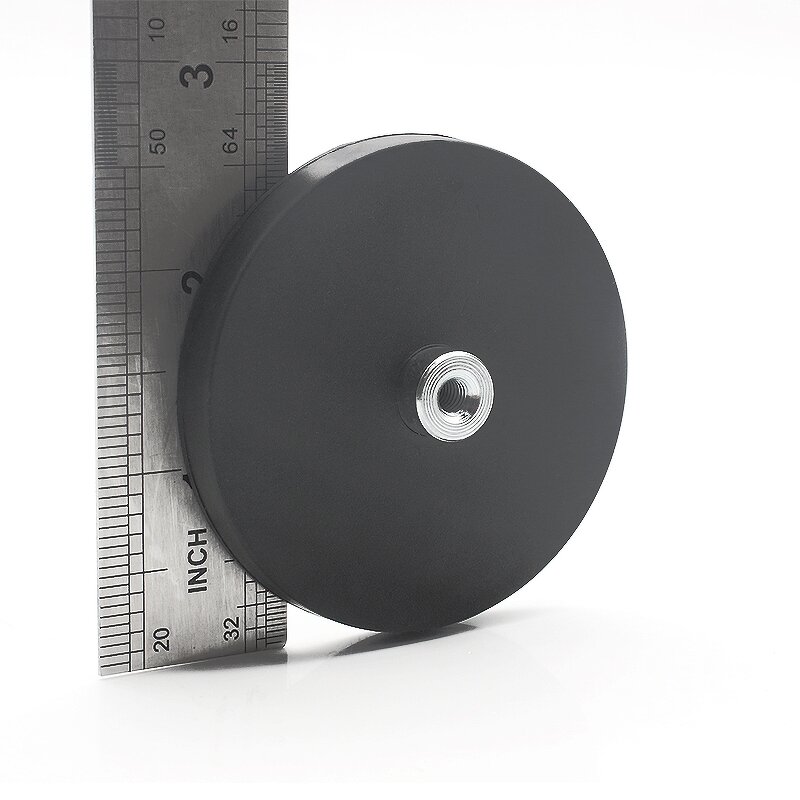 Rubber Coated Magnet Supplier - Dia 66mm M6 Thread Anti-Scratch Lighting