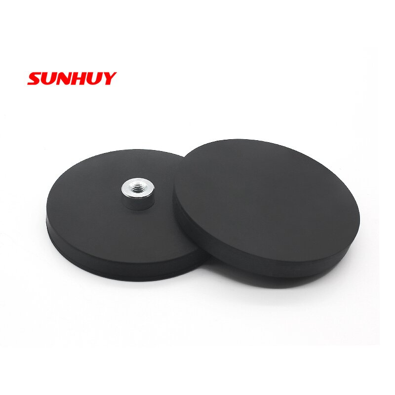 Rubber Coated Magnet Supplier - Dia 66mm M6 Thread Anti-Scratch Lighting