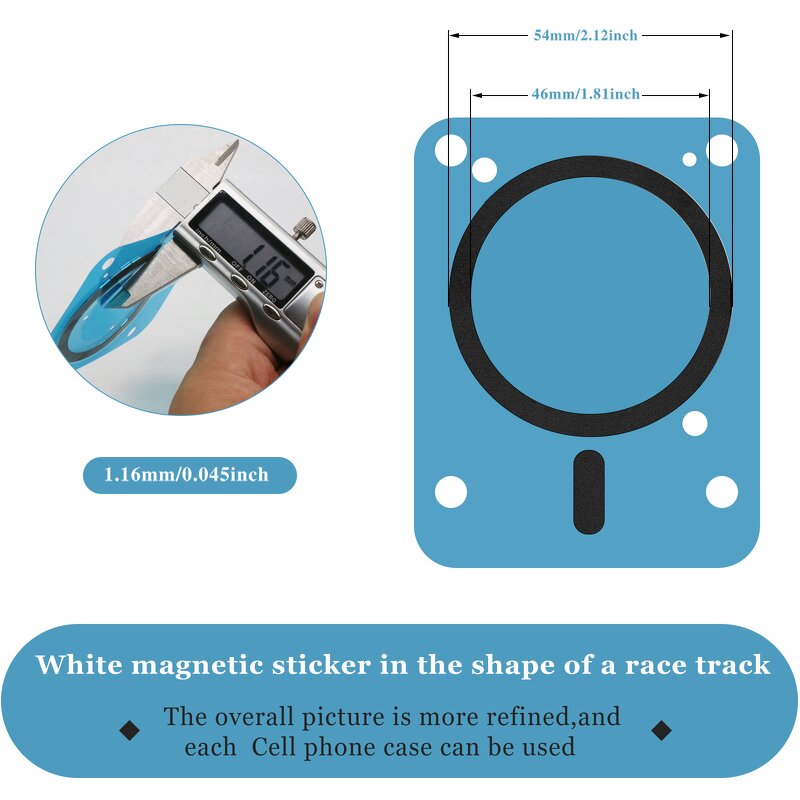 Black Magnetic Sticker Factory - FOR Magsafe Rings Accurate Positioning