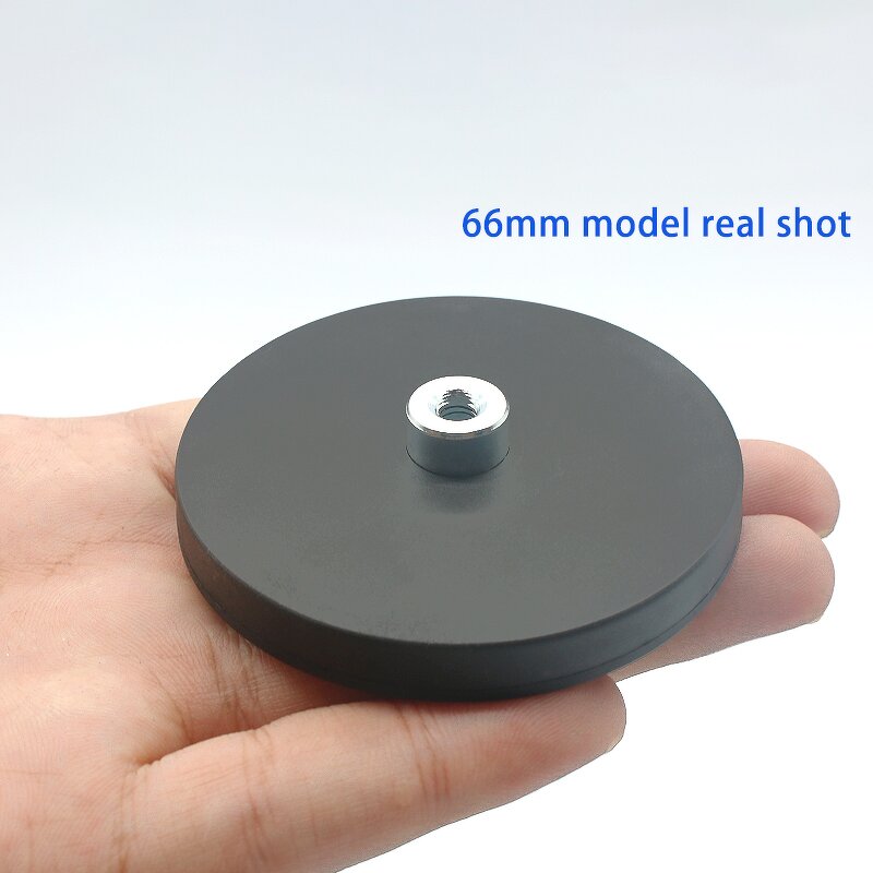 Rubber Coated Magnet Supplier - Dia 66mm M6 Thread Anti-Scratch Lighting