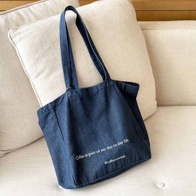 Customized Denim Tote Bag Manufacturer - OEM/ODM Printed Logo Large Capacity