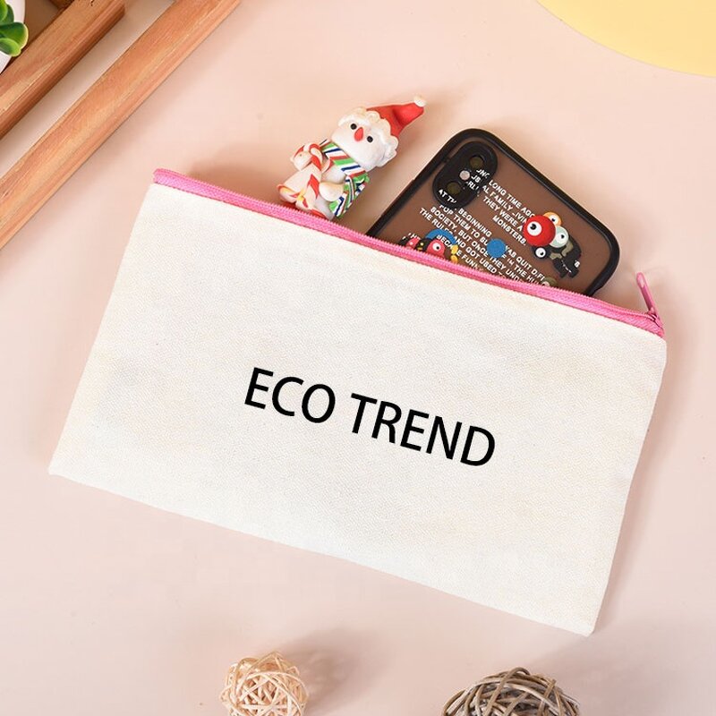 Cotton Canvas Makeup Bag Supplier - Custom Printed Logo Color Zipper Portable