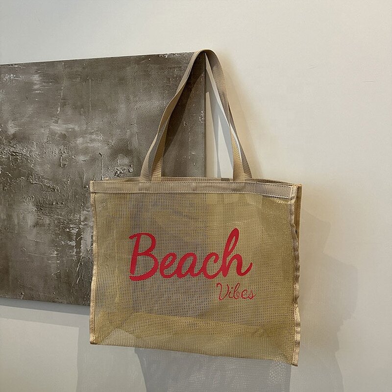 Mesh Shopping Bag Manufacturer - Wholesale Custom Logo Print Large Net Beach