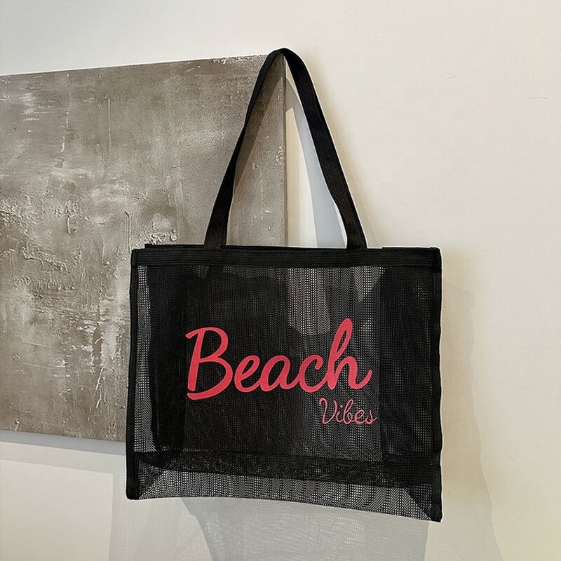 Mesh Shopping Bag Manufacturer - Wholesale Custom Logo Print Large Net Beach