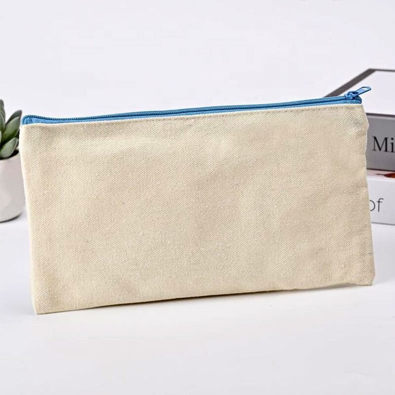 Cotton Canvas Pouch Bag Manufacturer - Wholesale Custom logo Natural with Zipper