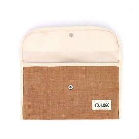 Cosmetic Bag Supplier - Custom Luxury Small Jute Linen Printed Logo