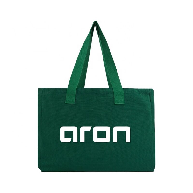 Custom Shopping Tote Bag Supplier - Wholesale Green Cotton Large with Bottom