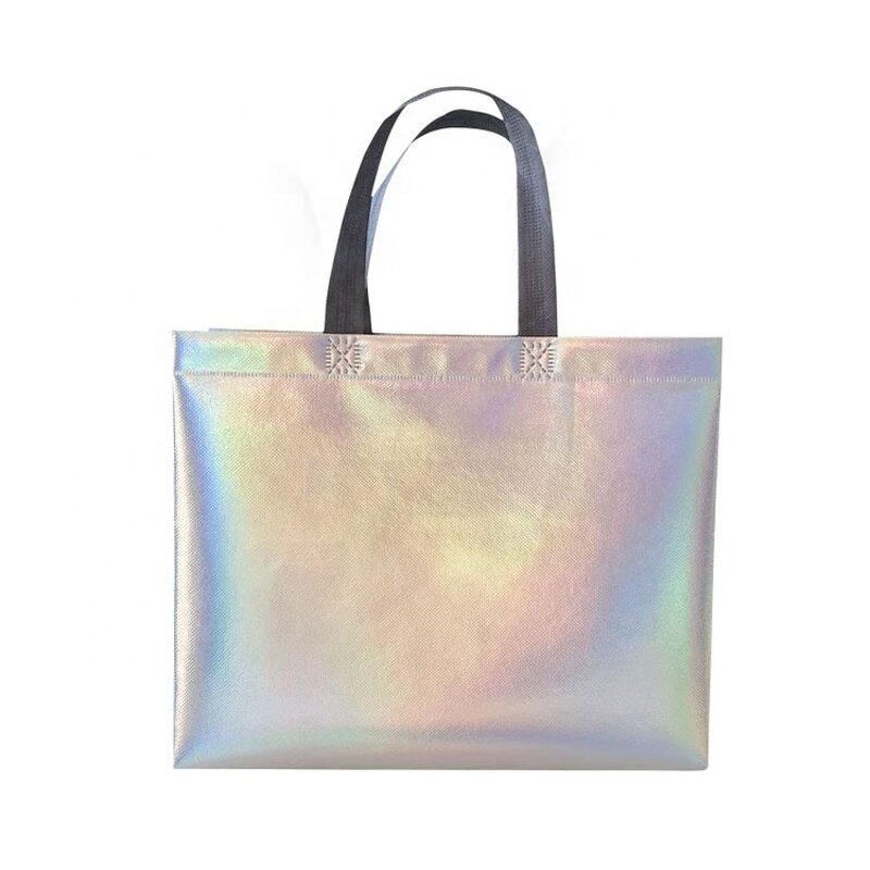 Holographic Non Woven Bags Factory - Custom Logo Iridescent Laminated Pearlized