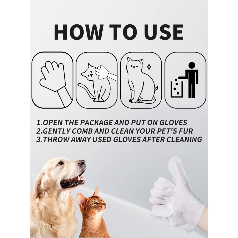 Pet Grooming Wipes Factory - OEM Eco-Friendly Disposable Gloves