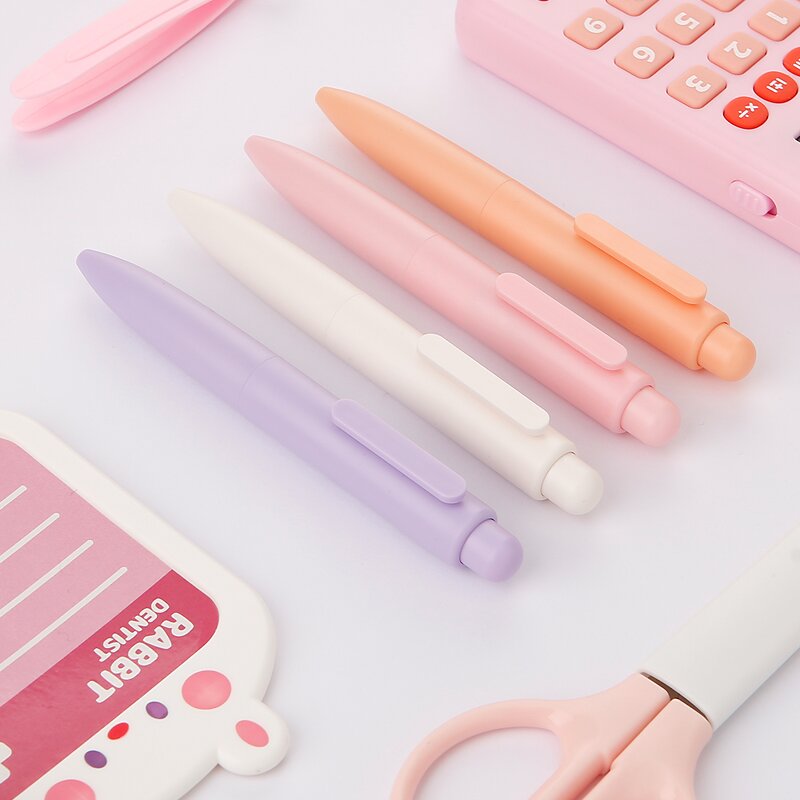 Mini Gel Pens Factory - OEM Pink Cute Custom Logo 0.5mm Short Black Plastic Fat